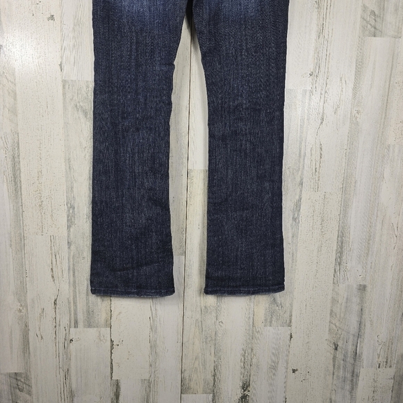 Zipper dark wash embellished pockets boot cut denim jeans juniors size 11 - Picture 6 of 12